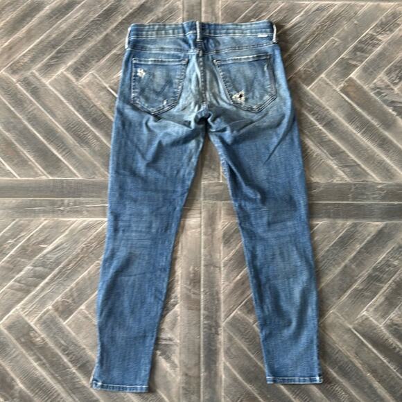 MOTHER Denim Distressed Skinny Jeans with Zippered Ankles | Size 28 - Picture 7 of 10